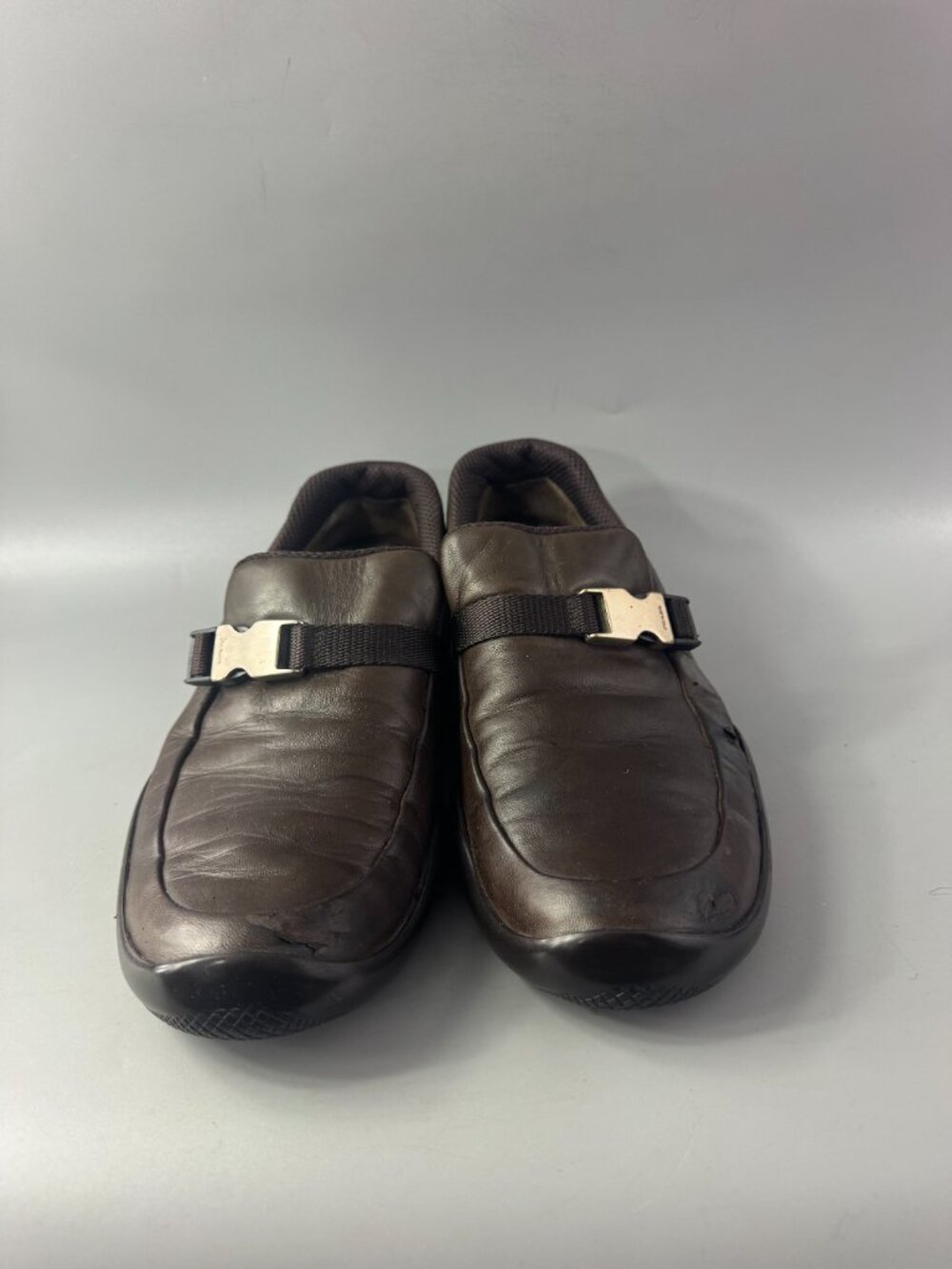 Authentic Prada Chocolate Brown Leather Classic Loafers - Picture 4 of 16